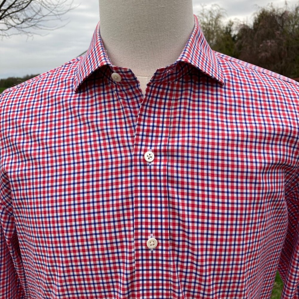 -LEDBURY Fine Shirtmaker Classic Button Down Plaid Colorful Shirt Men’s Size 17